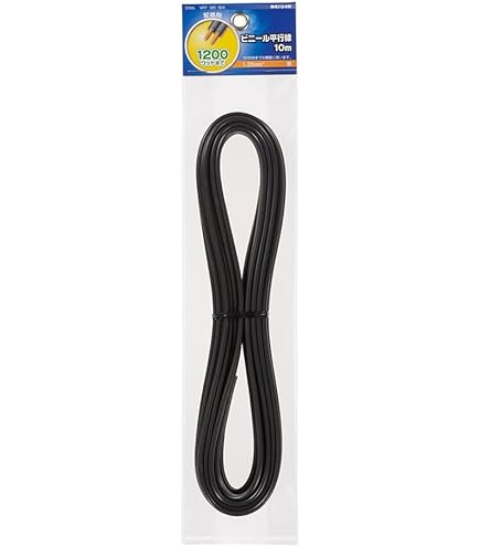 Amazon.co.jp: OHM 配線用 ビニール平行線 黒 2m 1500W (04-7472
